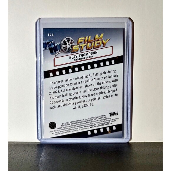 Klay Thompson 2023-24 Topps Chrome NBA #FS-8 Film Study Refractor Card Mavericks - Picture 2 of 2